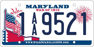 MD license plate 1AA9521