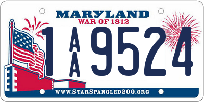 MD license plate 1AA9524