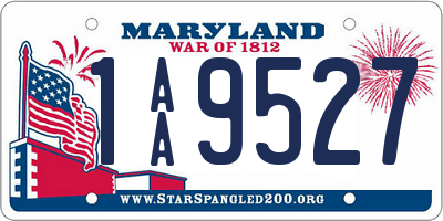 MD license plate 1AA9527