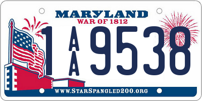 MD license plate 1AA9538