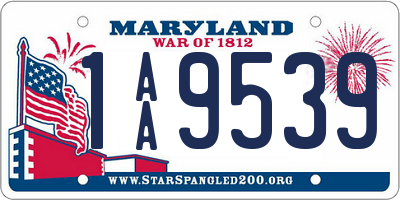 MD license plate 1AA9539