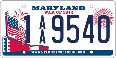 MD license plate 1AA9540