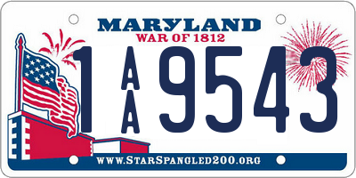 MD license plate 1AA9543