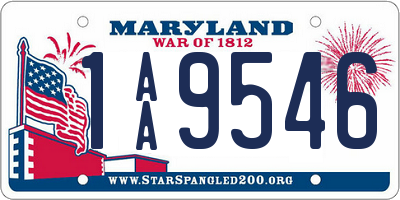 MD license plate 1AA9546