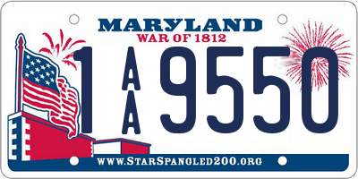 MD license plate 1AA9550