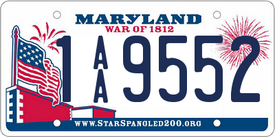 MD license plate 1AA9552