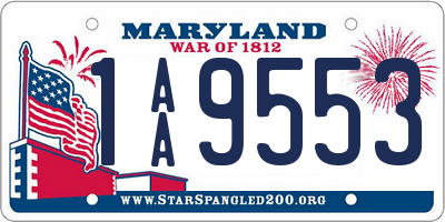 MD license plate 1AA9553