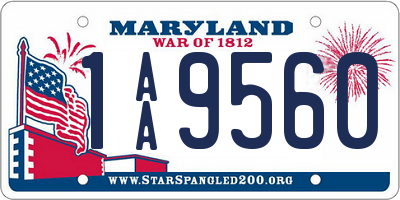 MD license plate 1AA9560