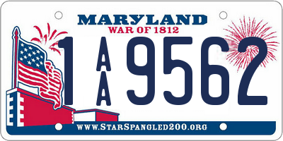 MD license plate 1AA9562