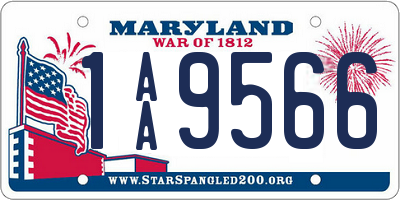 MD license plate 1AA9566