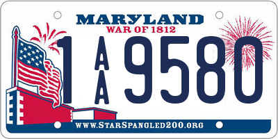 MD license plate 1AA9580