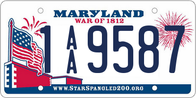 MD license plate 1AA9587