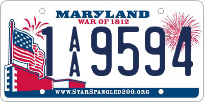 MD license plate 1AA9594