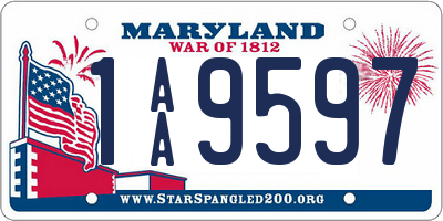 MD license plate 1AA9597