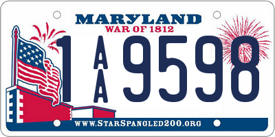 MD license plate 1AA9598
