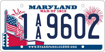 MD license plate 1AA9602