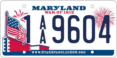 MD license plate 1AA9604