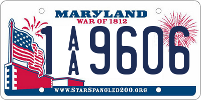 MD license plate 1AA9606