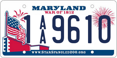 MD license plate 1AA9610