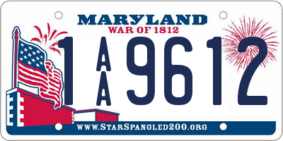 MD license plate 1AA9612