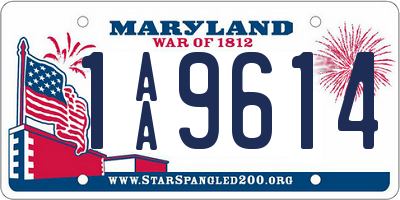 MD license plate 1AA9614