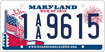 MD license plate 1AA9615