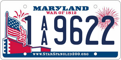 MD license plate 1AA9622