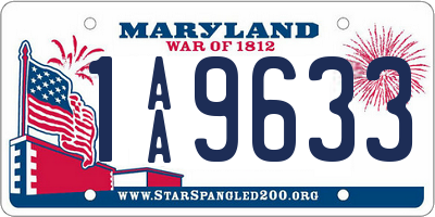 MD license plate 1AA9633