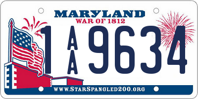 MD license plate 1AA9634