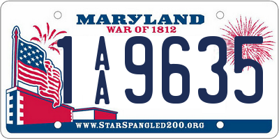 MD license plate 1AA9635