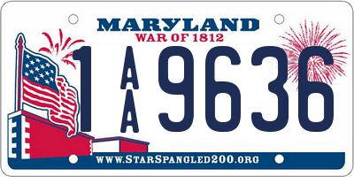 MD license plate 1AA9636