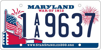 MD license plate 1AA9637