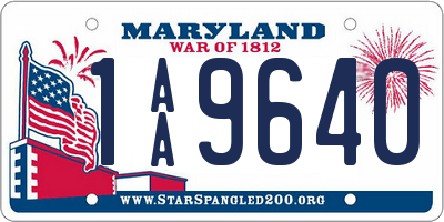 MD license plate 1AA9640