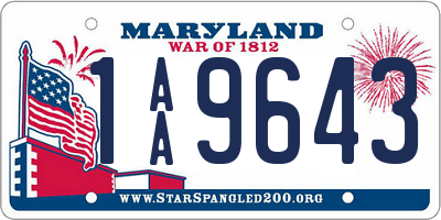 MD license plate 1AA9643