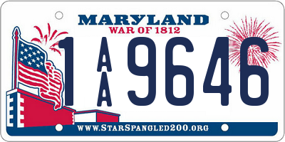 MD license plate 1AA9646