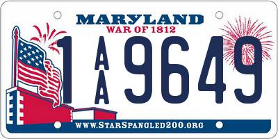 MD license plate 1AA9649