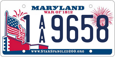 MD license plate 1AA9658