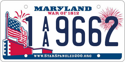 MD license plate 1AA9662