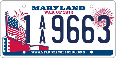 MD license plate 1AA9663