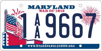 MD license plate 1AA9667