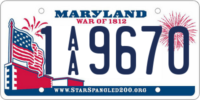 MD license plate 1AA9670