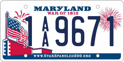 MD license plate 1AA9671