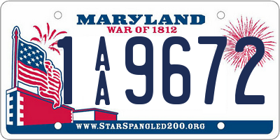 MD license plate 1AA9672