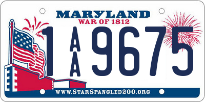 MD license plate 1AA9675