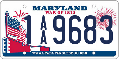 MD license plate 1AA9683