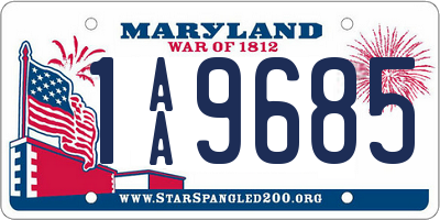 MD license plate 1AA9685