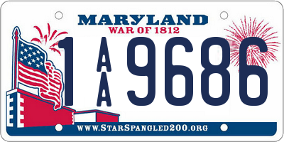 MD license plate 1AA9686