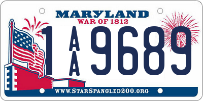 MD license plate 1AA9689