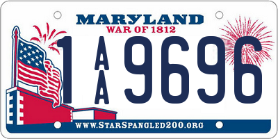 MD license plate 1AA9696