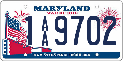 MD license plate 1AA9702